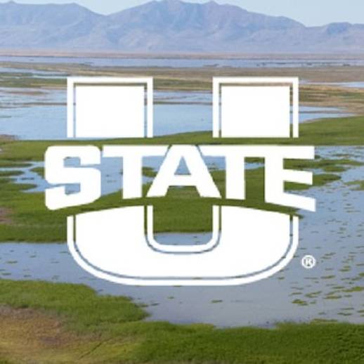 utah state logo over a landscape