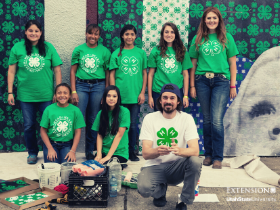 group of teenagers in 4-H branded clothing