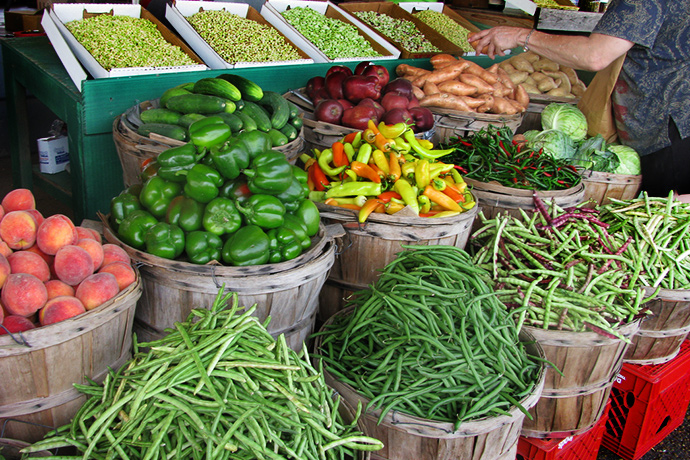 Vegetables for sale at the farmers market