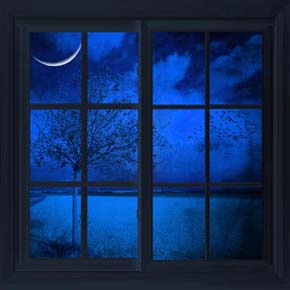window at night