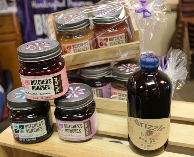Varying jars of handcrafted preserves