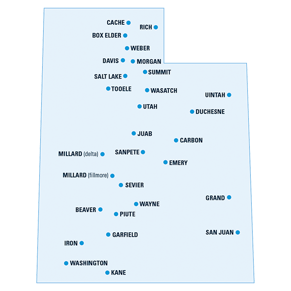 USU Extension office locations map