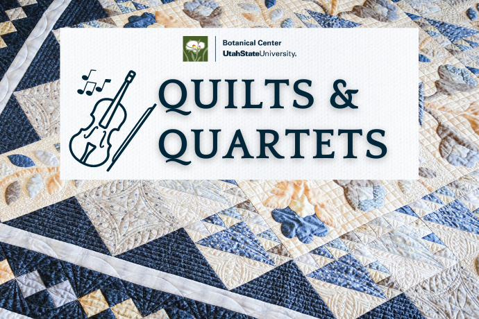 image of quilt with title of event over it