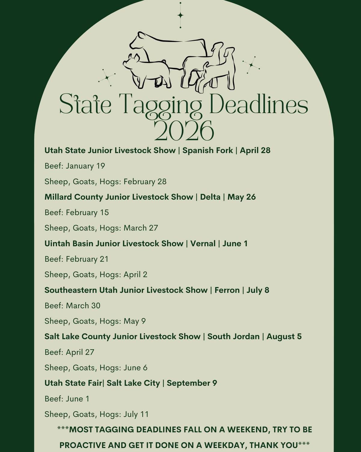 state tagging deadlines