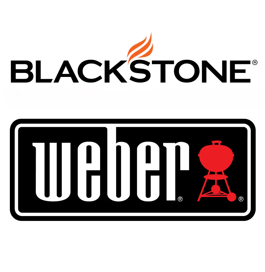 Top logo of Blackstone and bottome logo of Weber
