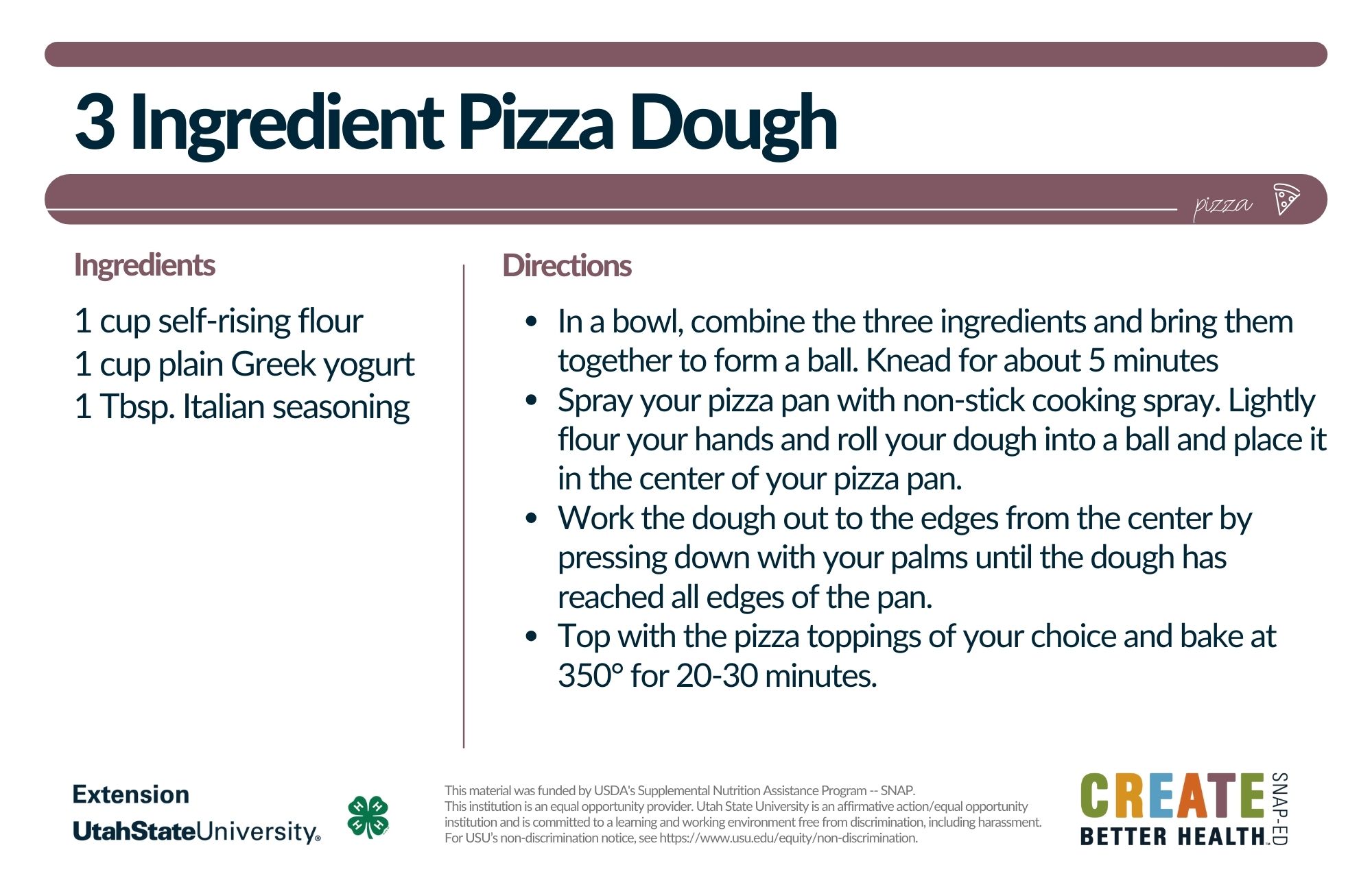 3 ingredient pizza dough recipe