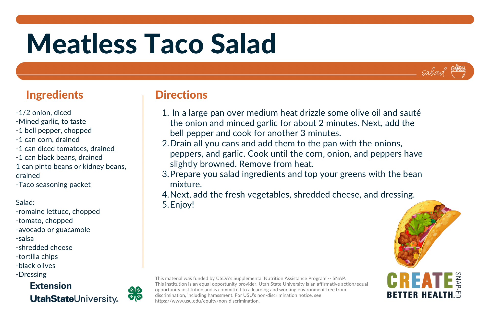 Meatless Taco Salad Recipe
