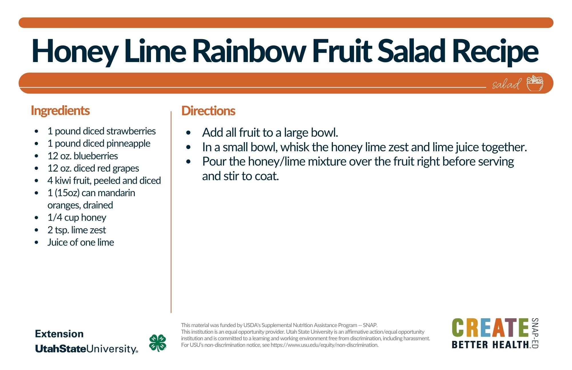 rainbow fruit salald recipe card 