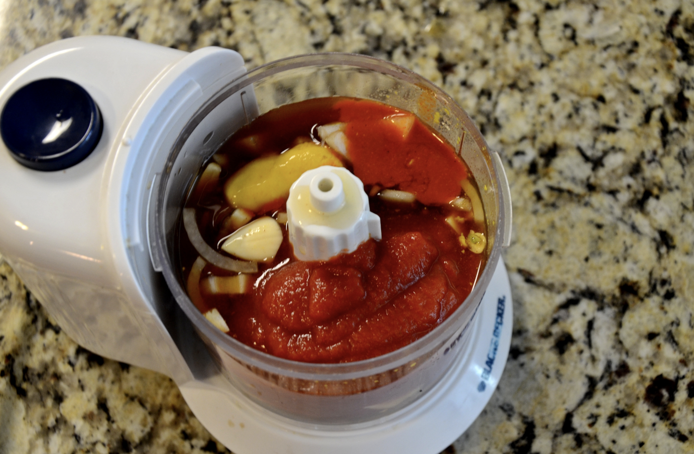 Homemade bbq sauce in food processor