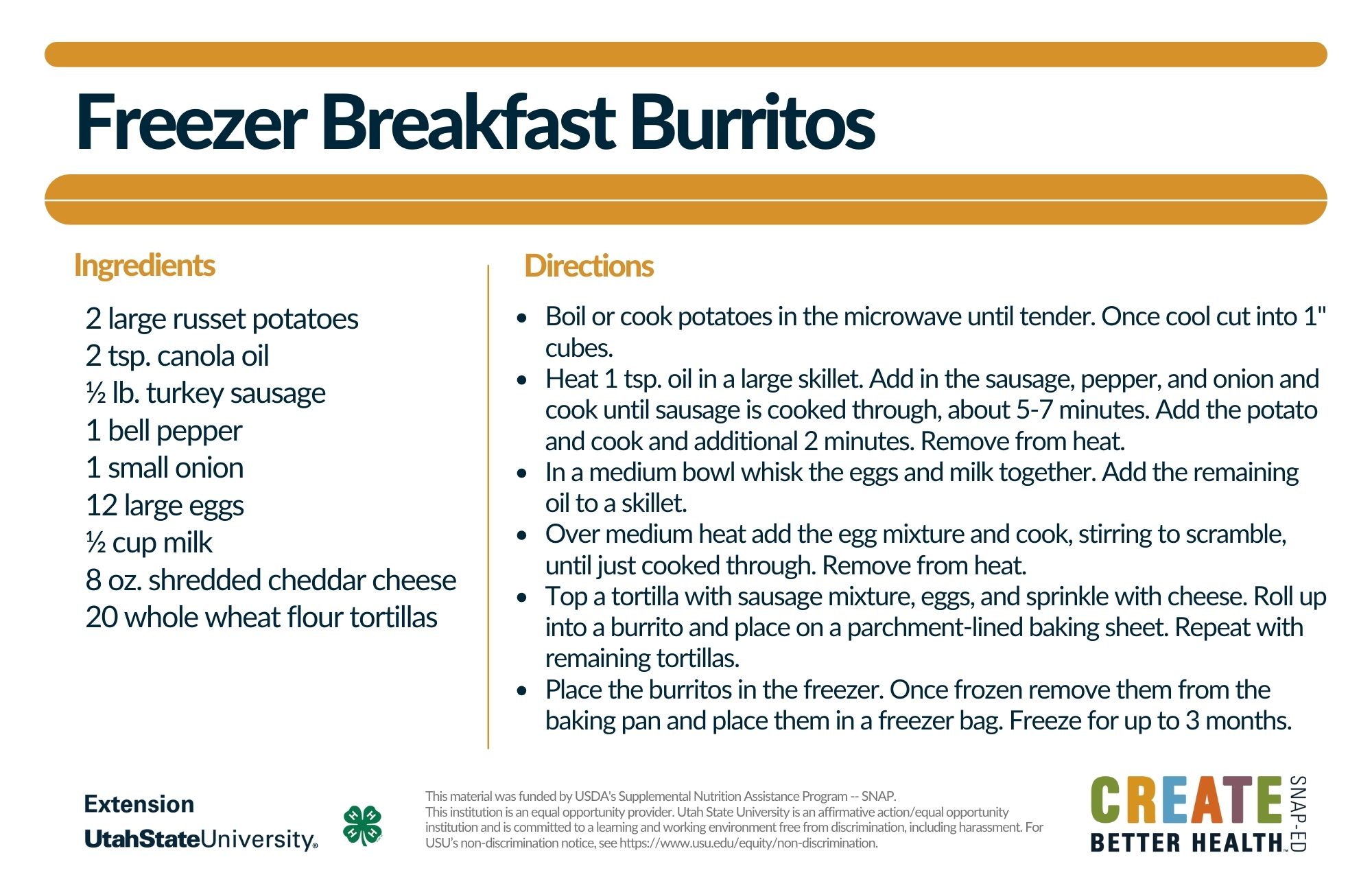 Freezer breakfast burritos recipe