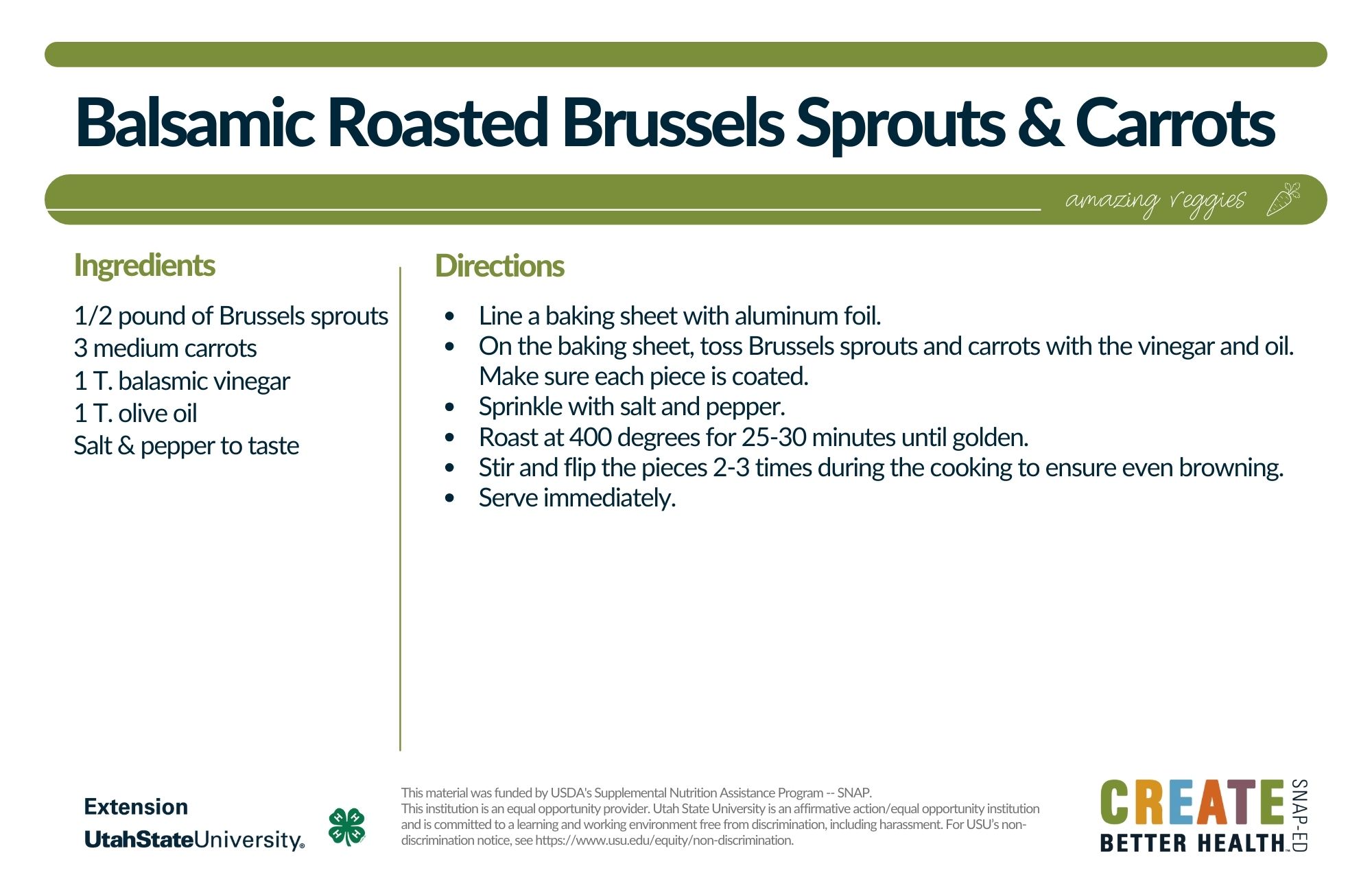 brussel sprouts and carrots recipe card 