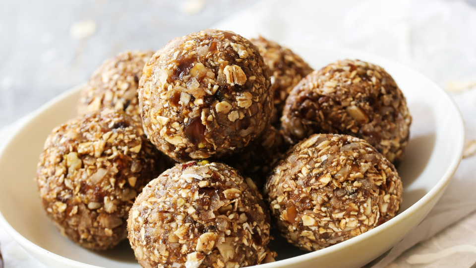 easy protein bites on a plate