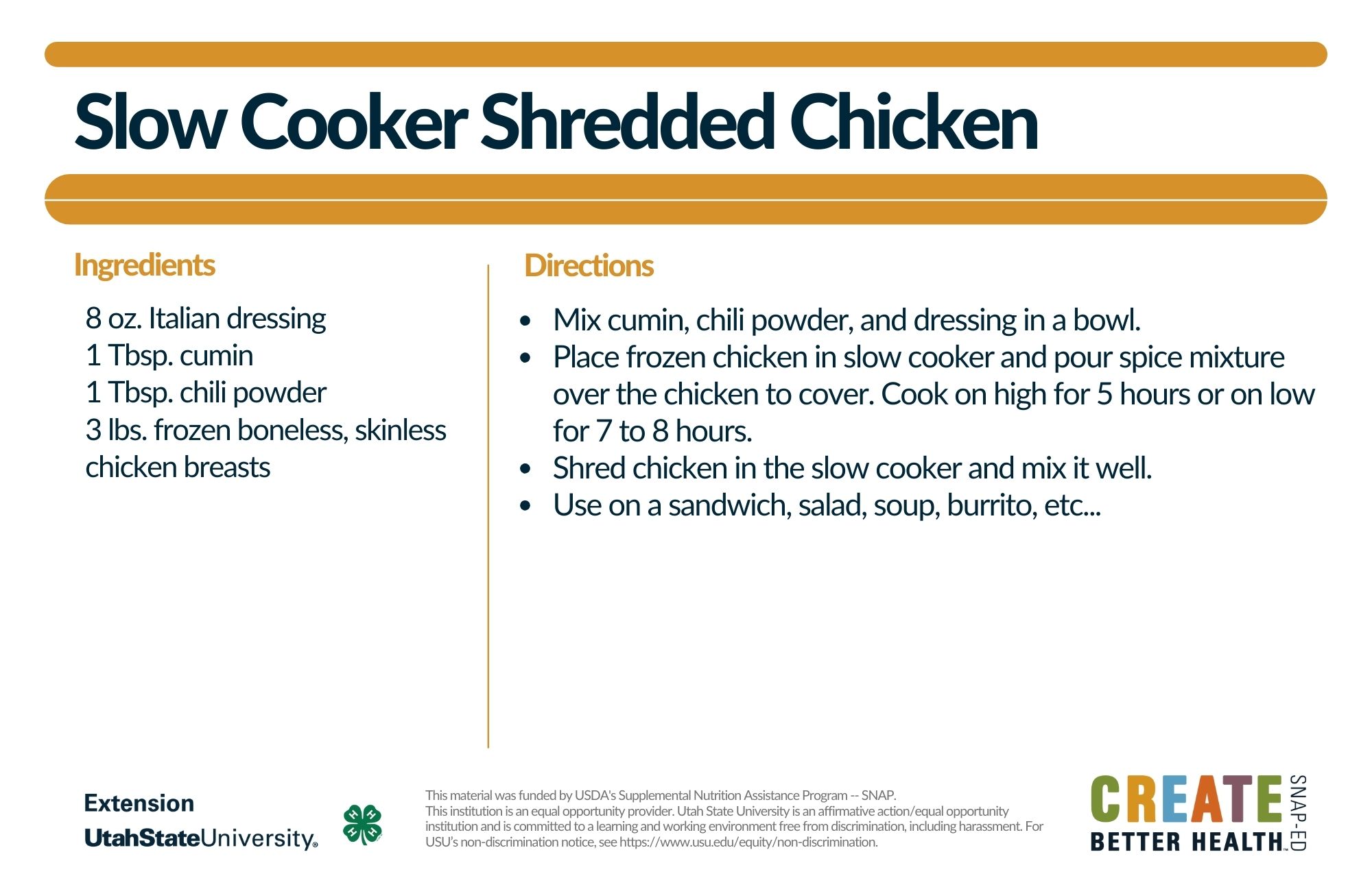 hand shredded slow cooker chicken recipe