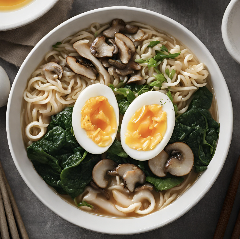 ramen with hard boiled eggs