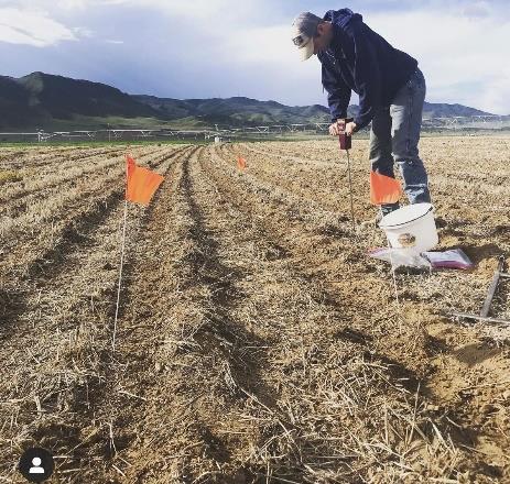 Scouting a field near Elberta, Utah