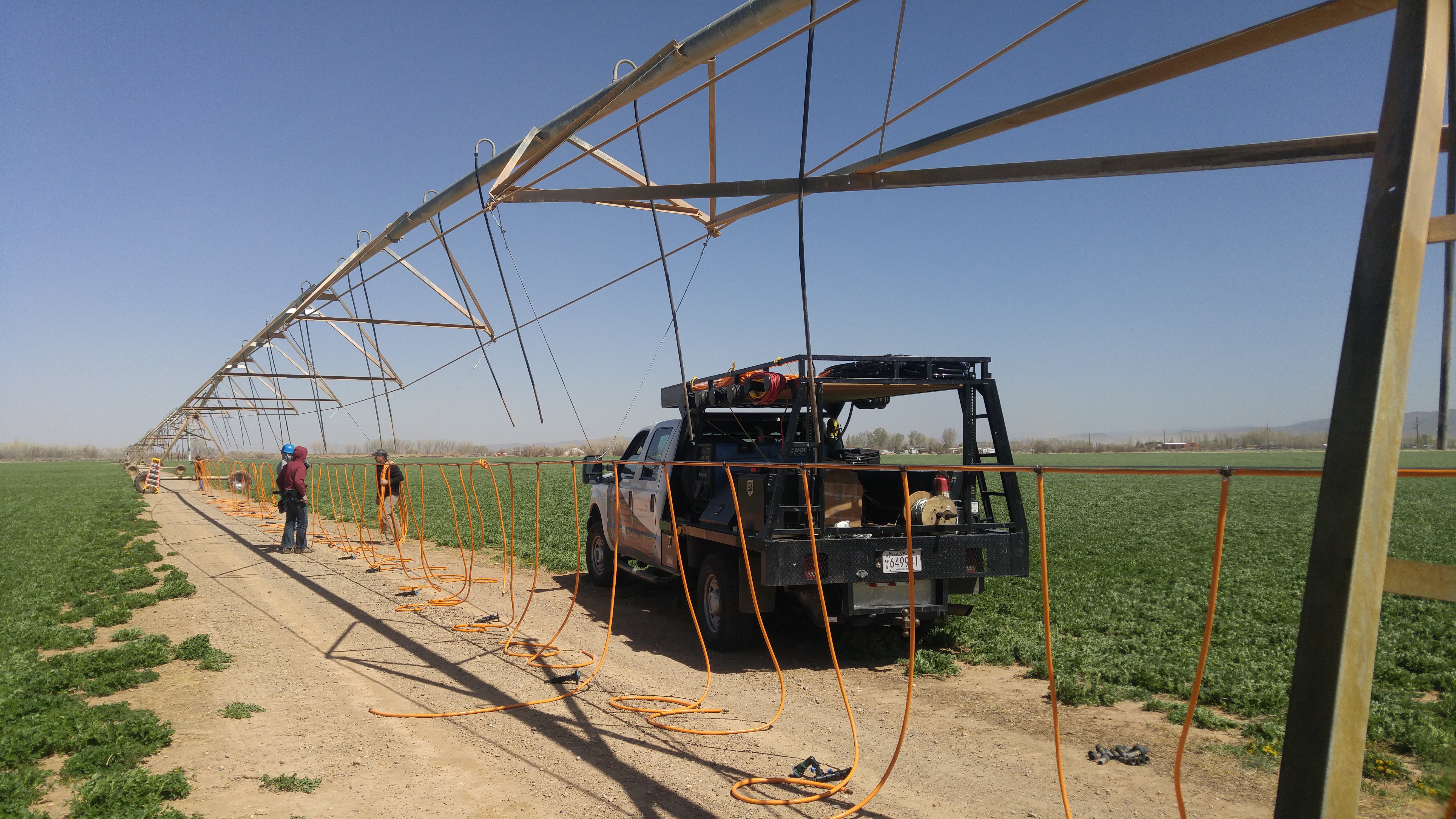 Installation of a Dragon-Line® low-line mobile drip irrigation system