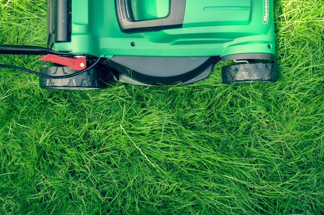 a lawnmower and grass