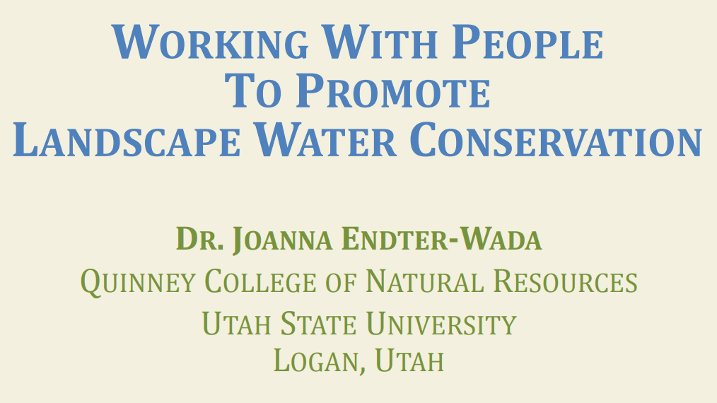 Working With People to Promote Landscape Water Conservation