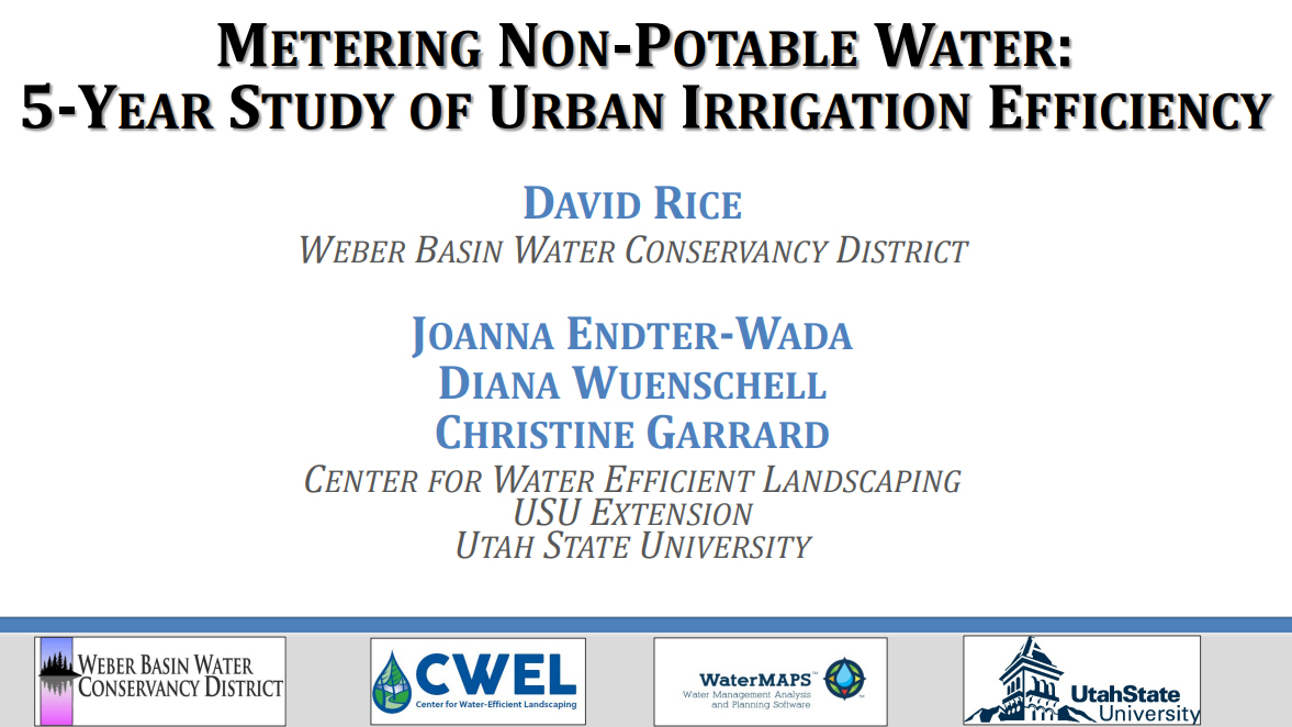 Metering Non-Potable Water: 5-Year Study of Urban Irrigation Efficiency