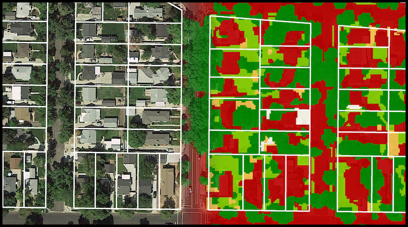 Land cover data are generated from high-resolution aerial imagery usinggeographic object-based image analysis.