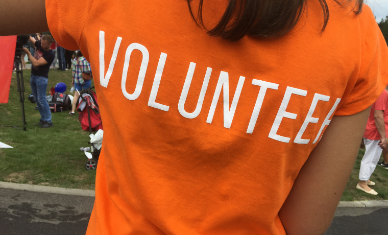 Volunteer in a t-shirt