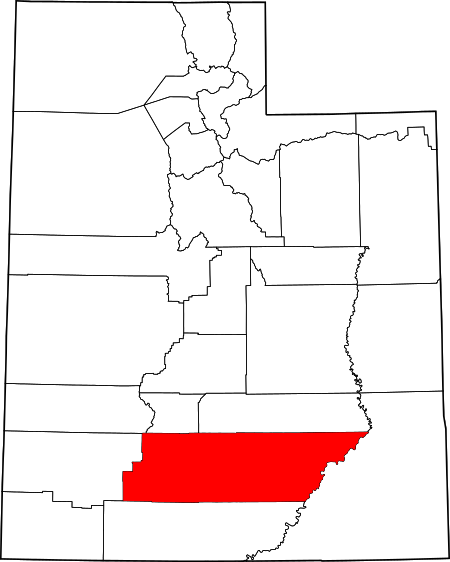 Map of Utah highlighting Emery County