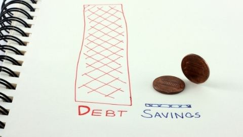 graph of debt vs. savings