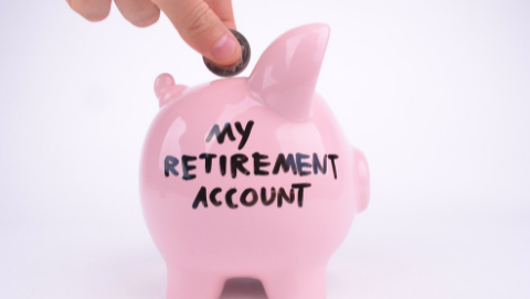 piggy bank that says 'My Retirement Account'