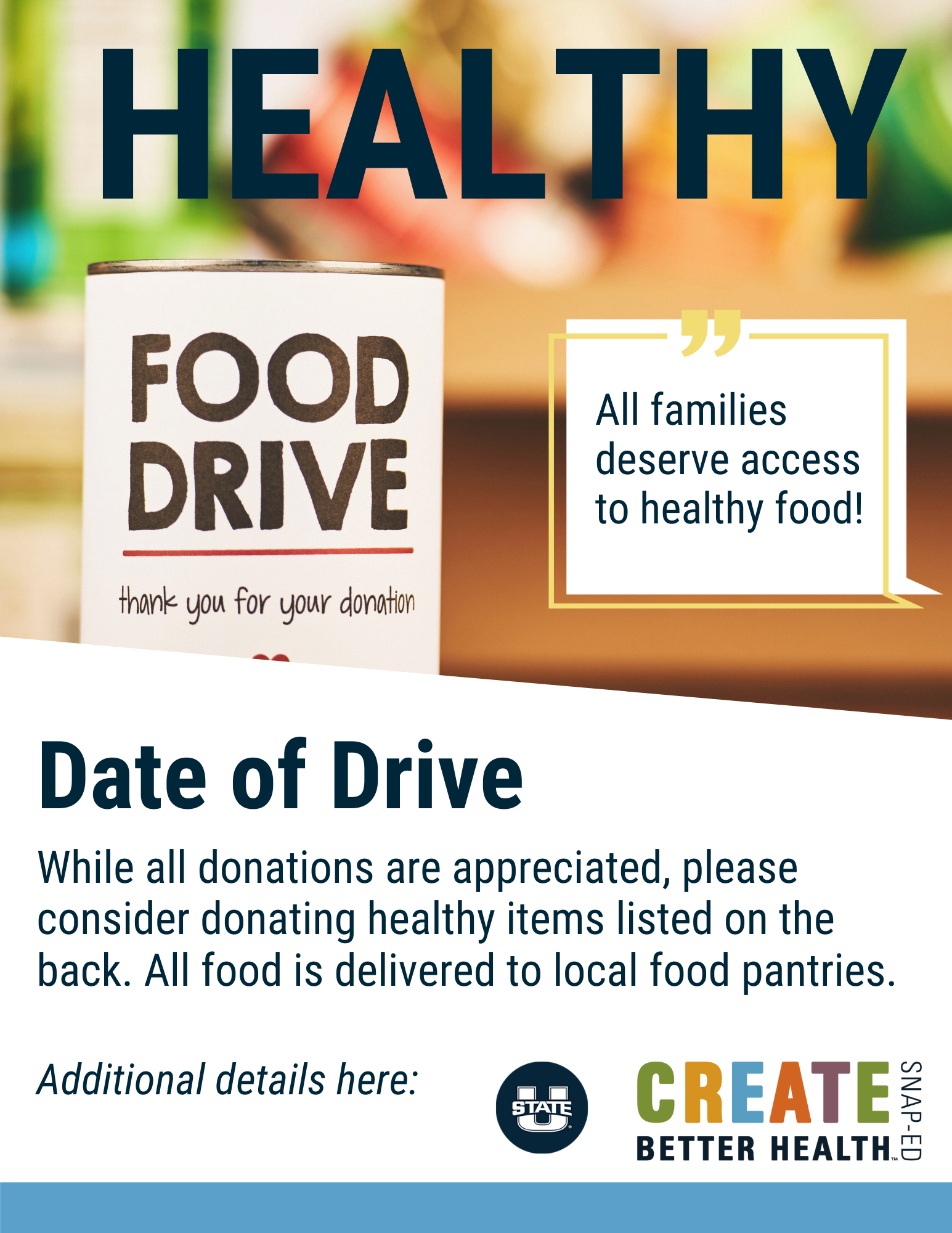 Healthy Food Drive Poster Template