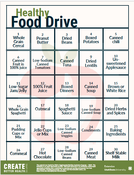 Healthy Food Drive Calendar Canva Link
