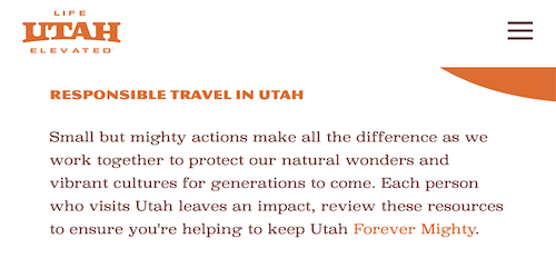 Utah Responsible Visitor Information Page 