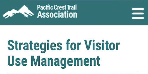 Pacific Crest Trail- Strategies for Visitor Use Management