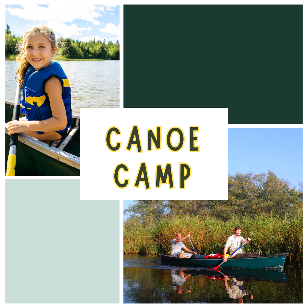 Three girls in canoe floating river