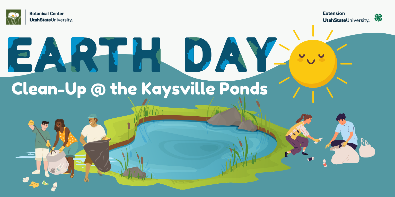 graphic of people picking up garbage along the banks of a body of water