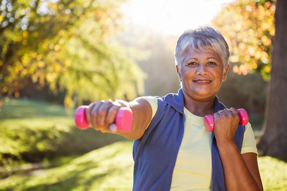 Senior woman excersising