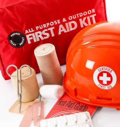 Utah Prepare - First aid kit and hard hat