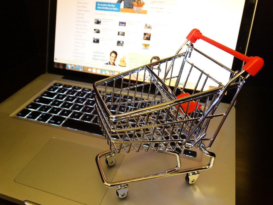Shopping Cart on Laptop