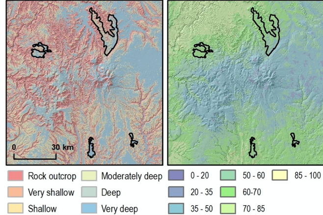 High-Resolution soil depth maps
