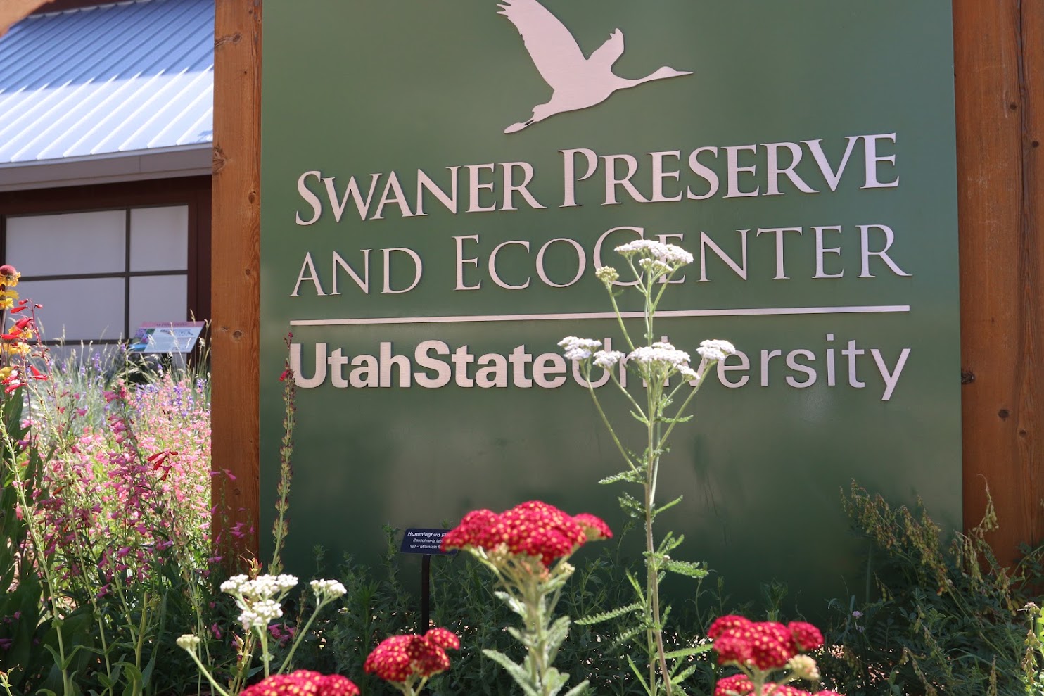Swaner Preserve and EcoCenter sign in the front of a building.