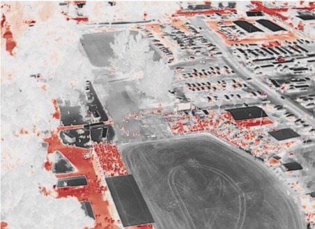 Thermal Image of a Public Event Used to Identify Public Traffic Movement