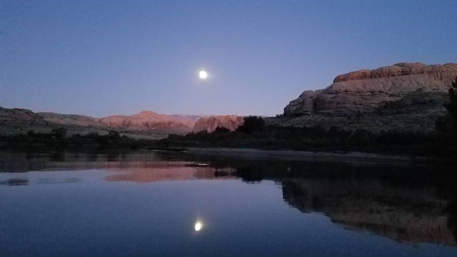 Moon reflecting over the Colorado River