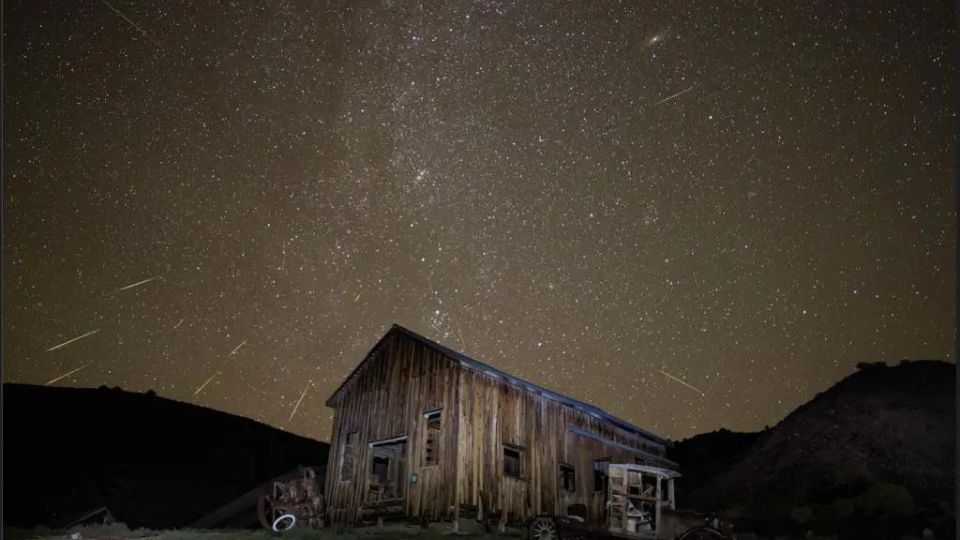 Cabin under night sky