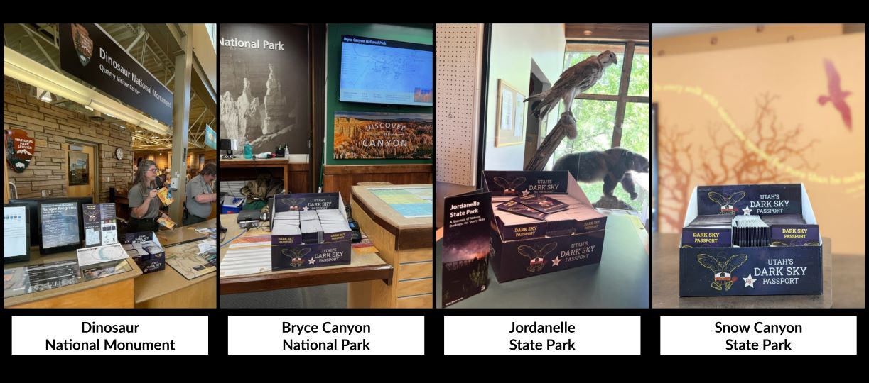 Dark Sky Passport displays at various National and State Parks in Utah