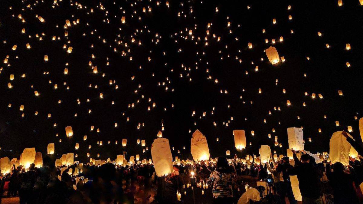 Sky lanterns festival in Chaingmai, Thailand