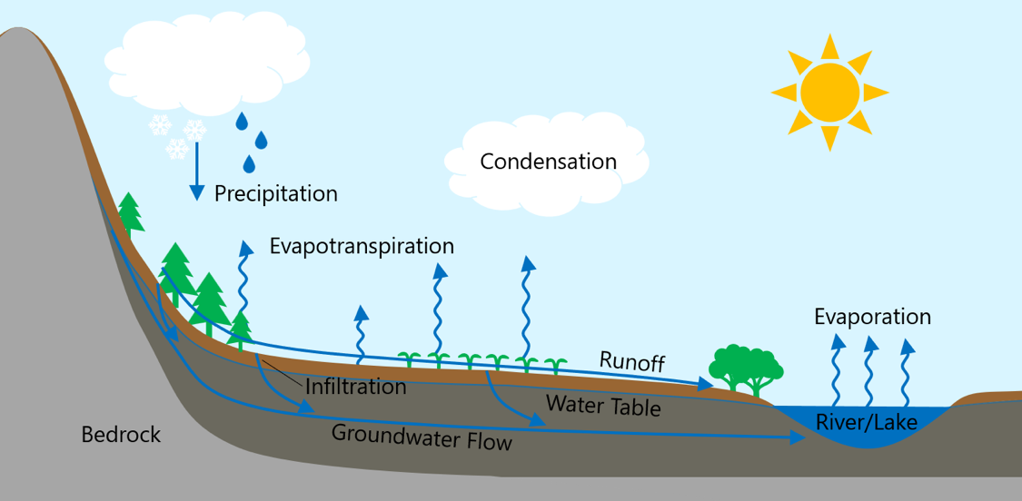Simplified Depiction of the Hydrologic—or Water—Cycle