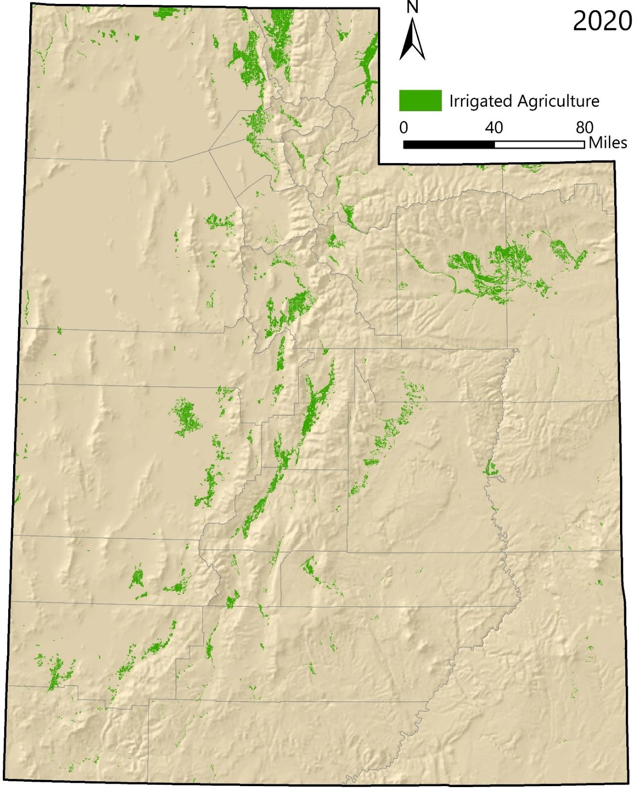 Irrigated Agriculture Utah Map
