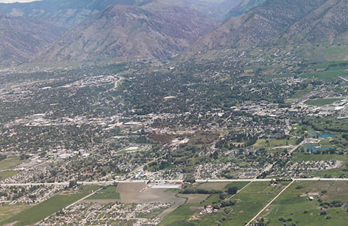Aerial view of Cache Valley, Utah