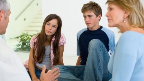 Parents talking to teens
