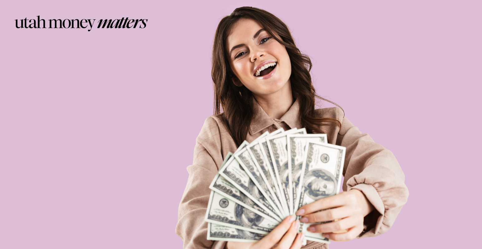 Woman with Money fanned out