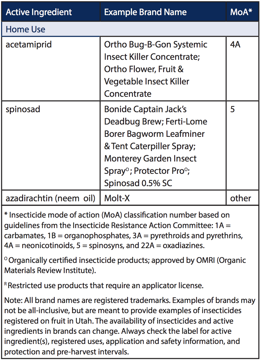 Examples of insecticides that have been shown to be effective against SLF